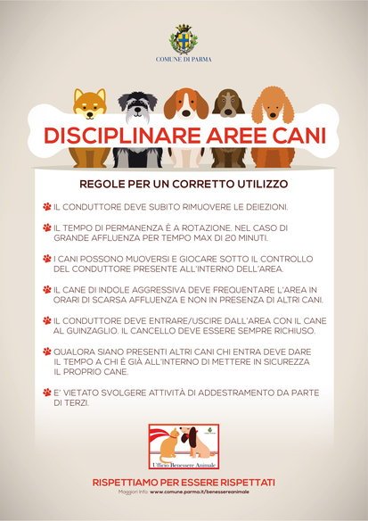 regole per un corretto utilizzo aree cani Parma