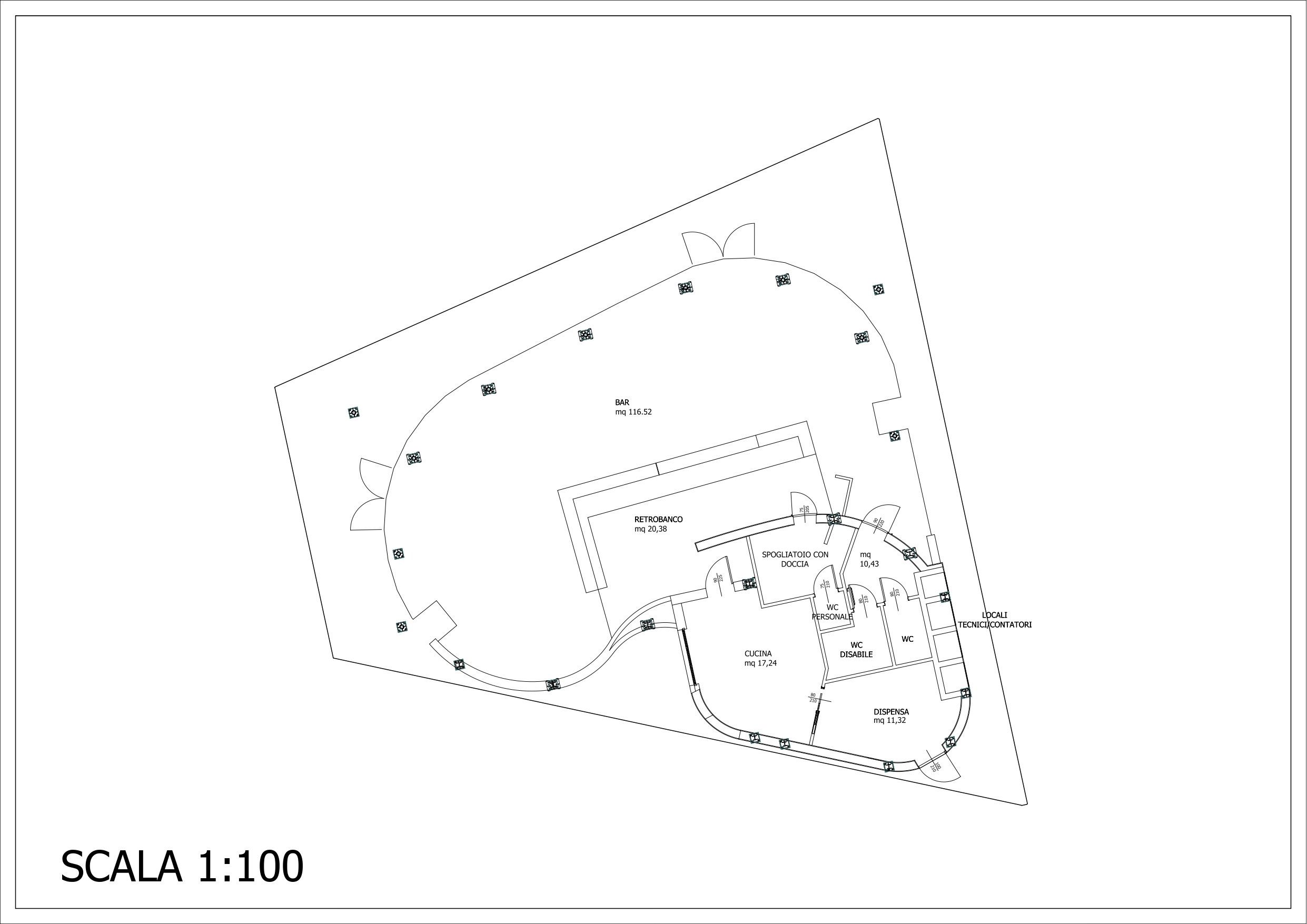 Planimetria dell'Hub Café