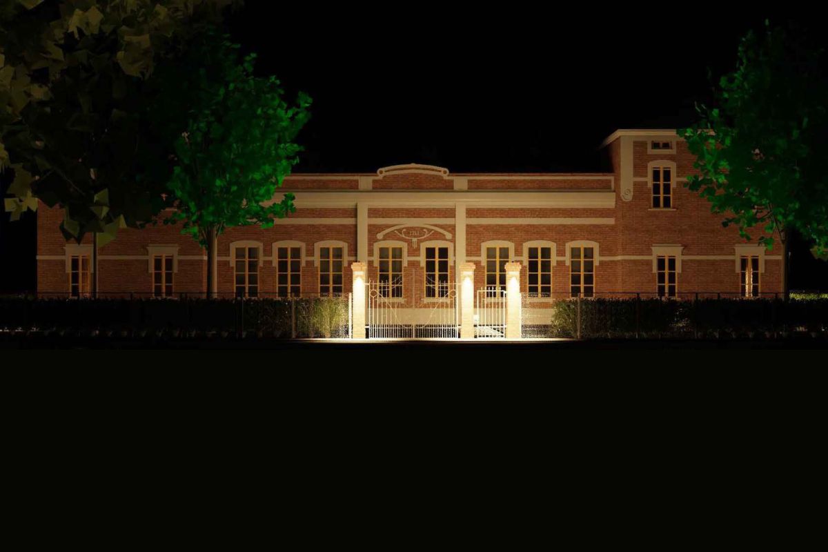 Render dell'impianto di illuminazione esterna