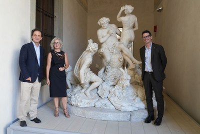 Le statue di Boudard nella nuova collocazione del Complesso del San Paolo